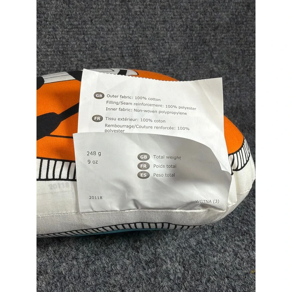 IKEA Thorine Guitar Plush Pillow Reversible Orange Blue Decorative Cushion 25x7